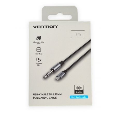 Vention Cable Conversor de Audio USB-C a Jack 6.35mm BIJHF 1m Gris
